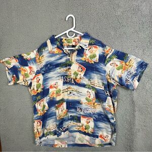 POLO RALPH LAUREN MENS HAWAIIAN SHIRT SIZE XL BLUE MULTICOLORED
